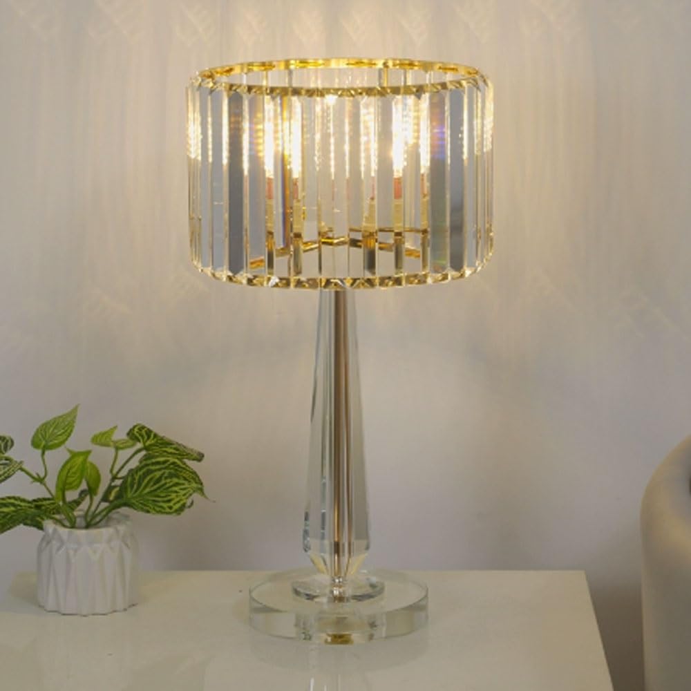 Lampka biurkowa Kryształowa lampa stołowa do sypialni, salonu, stolika nocnego, sofy Lampka nocna