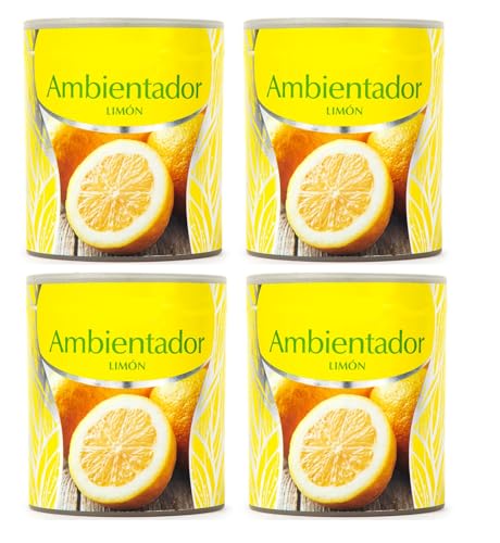 PCMOVILES Ambientador de Gel Limon 95 g – Pack de 4 Unidades – Larga Duración – Frescor para Casa, Habitación, Armario, Coche – Aroma Frutal Dulce