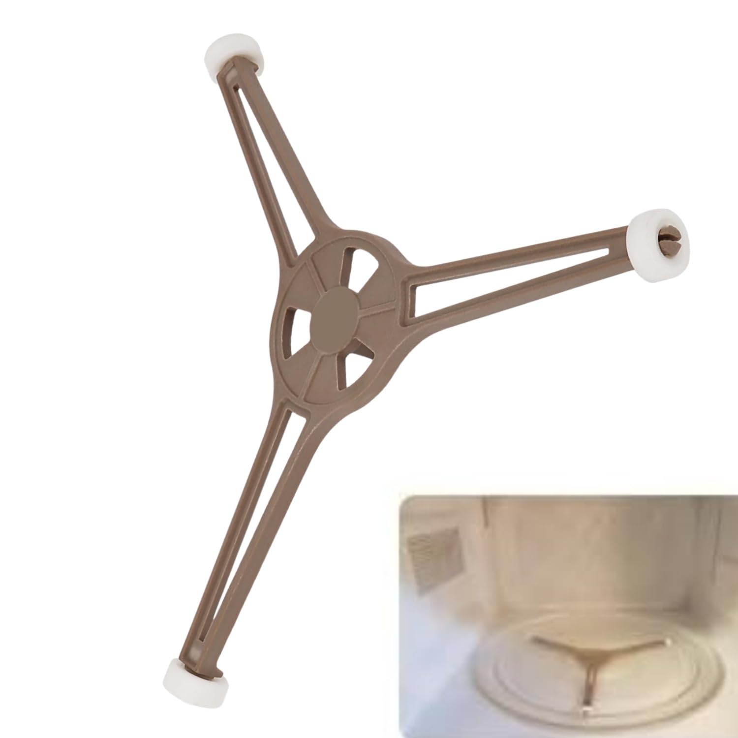 JFangZHZH Microwave Glass Plate Tray Support Holder,Rotating Ring Roller,Microwave Oven Turntable Ring Rotating Mica Oven Triple Arm Shaped,for 9.6 "/24.5cm Turntable