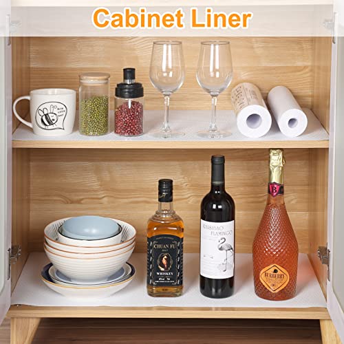 Shelf Liner Kitchen Drawer Liners - White Shelf Liners Non Adhesive, Easy To Cut Pabusior Liner For Drawers And Cabinets Roll, Soft, Non-Slip, Waterproof Cabinet Liner (12 X 96 Inch) #TOP3