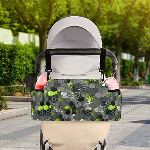 Wudan Grunge - Organizador de cochecito de bebé con correa para el hombro, bolsa de pañales para bebé, ajuste universal para la mayoría de cochecitos