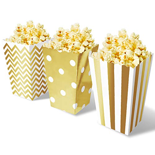 BangShou 60 Stuks Popcorn Zakjes Snoepbakje Popcorn voor Popcorn Krakelingsticks en Candybars (Goud) - Image 5
