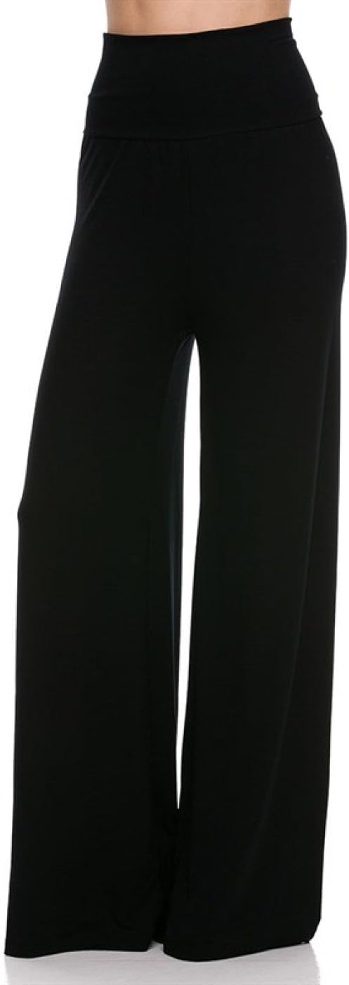 2LUV Plus Women's High Waisted Plus Palazzo Pants Black 3XL (B1098M)