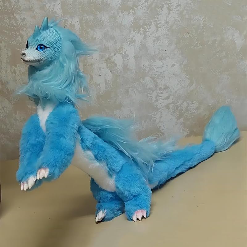 Dragon Plush Doll Toy Halloween Christmas Decoration Birthday Gift 50cm/19.69inch (Light Blue)