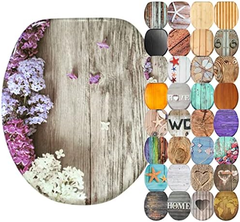 Soft Close Toilet Seat | Wide Choice of Wooden Toilet Seats | Stable Hinges | Easy to Mount (Rustic)