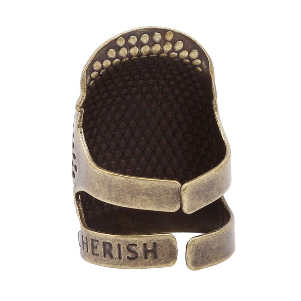 Sevenfly Sewing Thimble Finger Protector Adjustable Finger Metal Shield Protector Pin Needles Sewing Quilting Craft Tools(M)