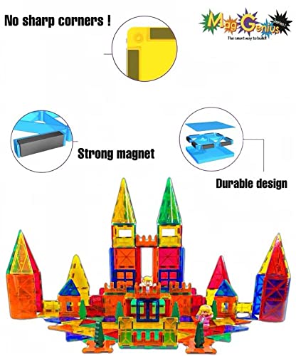Mag Genius Magnet Tiles 100 Piece Set Includes All The New Magnet Tiles And Clickins To Build The Perfect Castle Includes Clip In Windows And All New Magnet People #TOP6