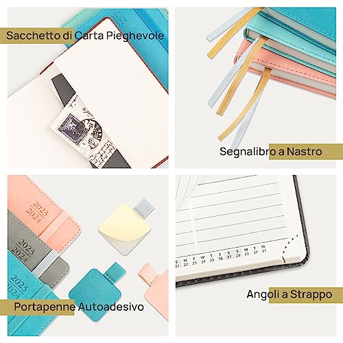 POPRUN Agenda Settimanale 2024 Tascabile 16 x 10,5...