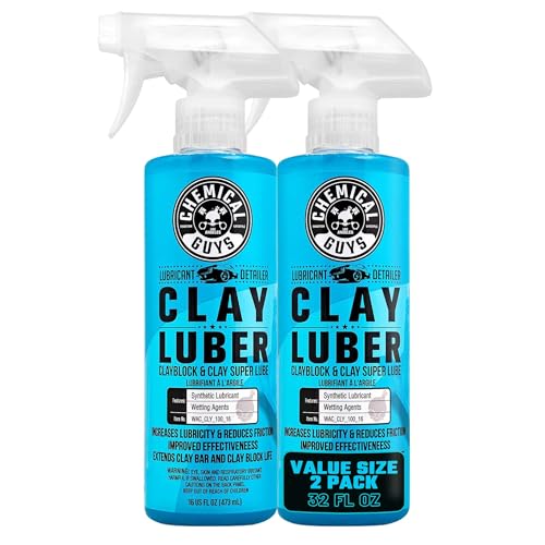 Chemical Guys Luber Synthetic Lubricant and Detailer 2 Pack (2 x 16 Fl. Oz.) - Clay Bar Lubricant and Quick Detailer for Smooth Glossy Finish (WAC_Cly_100_1602)