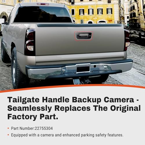 Tailgate Handle Backup Camera Compatible with 2007-2014 Chevy Silverado GMC Sierra 1500 2500 3500 HD with Waterproof Rear View Camera with Keyhole, Tailgate Handle Backup Kit Replaces# 22755304 by BELKEBIR - Image 3