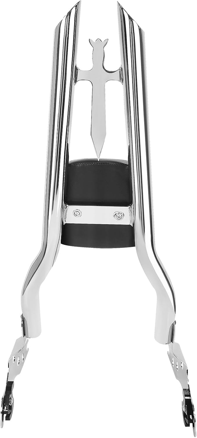 Chrome Fatboy Detachable Sissy Bar Passenger Backrest Rear Pad With Docking Hardware Kits for Harley Fat Boy 114 FLFBS 18-24, Breakout 114 FXBR 2013-2024 (30 Inch Tall)