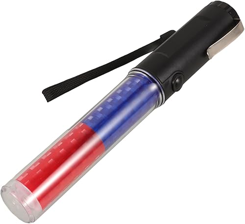 Cabilock Varita recargable LED de 10.2 in de doble color intermitente para estacionar y dirigir vehículos, palo de emergencia multifunción