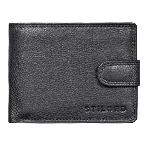 Billeteras Hombres STILORD Merrick de cuero auténtico: billetero negro ideal para viajes
