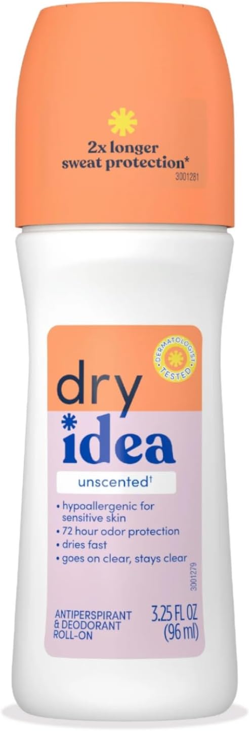 Dry Idea Advanced Dry Roll-On Deodorant, With Vitamin E, Up to 72 Hours Odor Protection - Unscented 3.25 fl oz