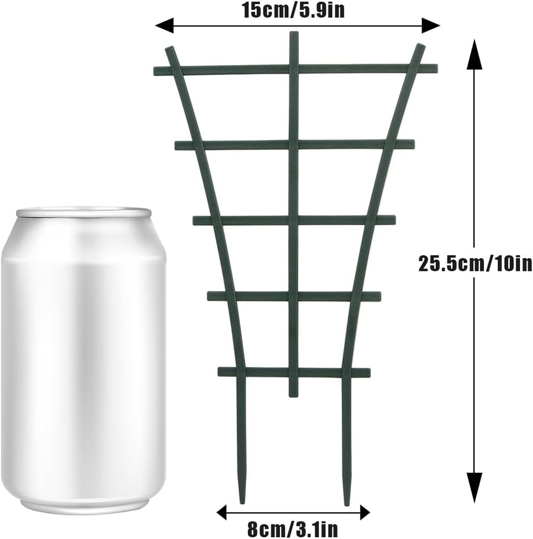 Trellis Small Outdoor, Mini Vine Support Indoor Plant Trellis for Climbing Plants Patio Pot Stackable Potted Stakes Plastic Houseplant Superimposed Garden Planter Vegetable Flower 5.91“ W x 10.24” h