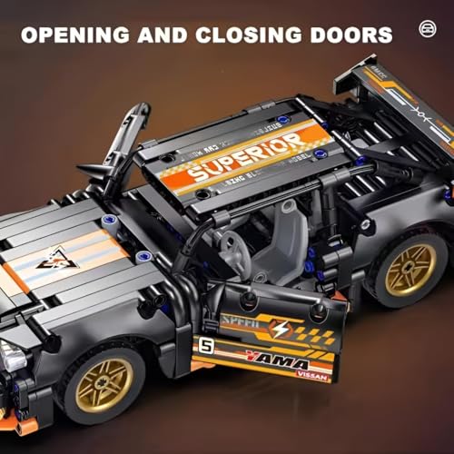 Image of Supercar Building Blocks Set, Pull Back Racing Car Construction Toy, DIY Sports Car Model Kit, STEM Learning Gift for Kids Boys Girls