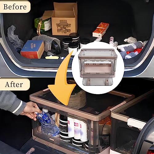 Caixa de Armazenamento Dobrável, Organizador de Armário Empilhável de 35 L Com Porta Dupla para Escr