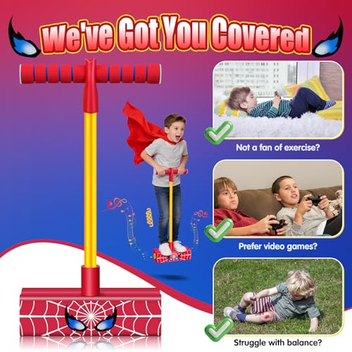 Image of Pogo Stick Foam Pogo Jumper for Kids: Cool Toys for Boys 4-6, Outdoor Toys for Kids Ages 4-8, Toys for 3 4 5 6 7 8 Year Old Boys, 3+ Year Old Boy Gift, Birthday, Easter, Christmas