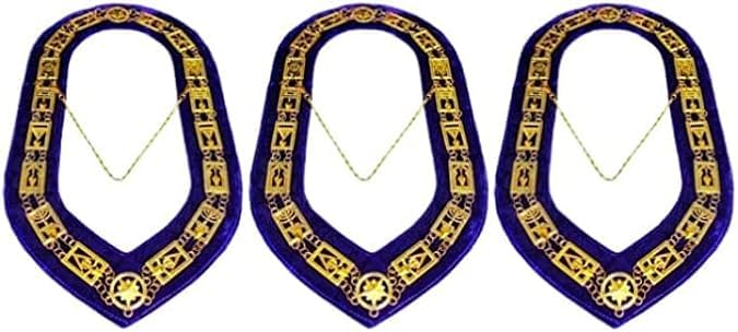 Masonic Regalia 3 LOT Cryptic Mason Royal & Select Master Chain Masonic Collar Purple Backing