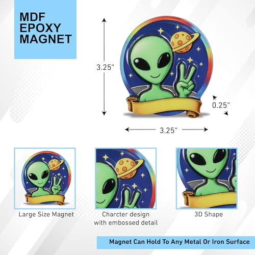 Imán Decorativo CoTa Global Alien MDF Epoxy para Refrigerador miniatura 3