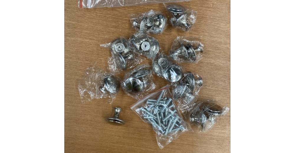 Set 13 Pomelli Per Cassetti In Acciaio Inox - Argento 30mm, Con Piastra Rotonda, Per Mobili - Foto 11
