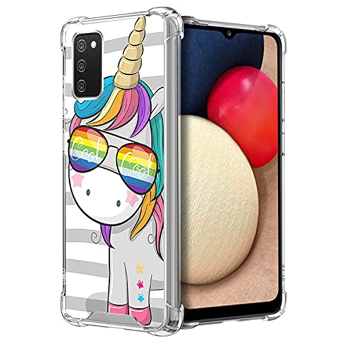 CasesOnDeck Case Compatible with [Samsung Galaxy A52 5G / A52 Case] TPU Case, Slim Transparent Flexible TPU Cover with Bump and Drop Corner Protection (Cool Unicorn)
