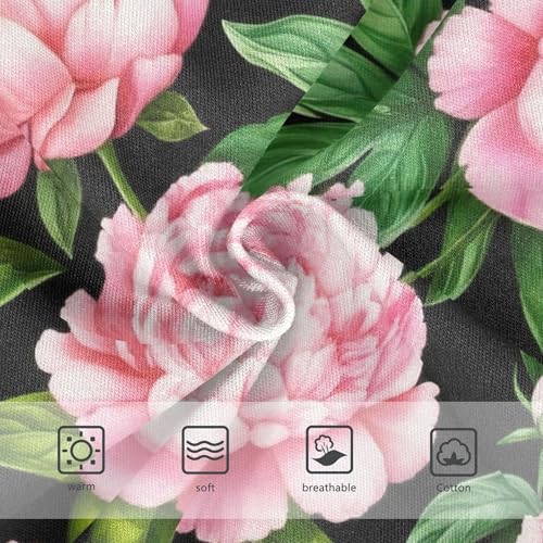 Cotton Girls Underwear Toddler Ornate Flowers Pink Peony Floral Cute Panties Girl Artistic Undies Kids Briefs 2t3