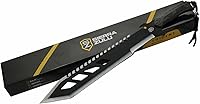 Vista 9 de Sierra Zulu Trident Machete - Stainless Steel, 24.0 inches Overall, Modified Tanto Blade with Saw Tooth Back Edge - Tactical Nylon Sheath with