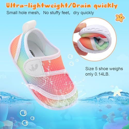 Image of FEETCITY Toddler Water Shoes Boys Girls Swim Shoes Quick Dry Kids Aqua Socks Barefoot for Beach Swimming Pool