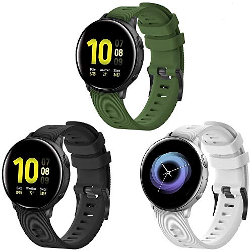 TOPsic 20mm Correa de Reloj para Vivoactive 3/Vivomove HR/Forerunner 645 Music/Forerunner 245/Galaxy Watch Active/Active2 40mm 44mm/42mm/Gear Sport/Gear S2 Classic/Ticwatch 2 Silicona Pulsera