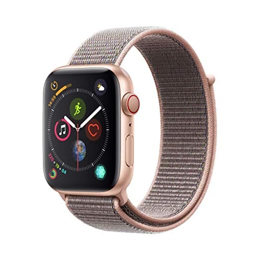 Apple Watch Series 4 (GPS + Cellular) Boîtier en Aluminium or de 44 mm avec Boucle Sport Rose des Sables