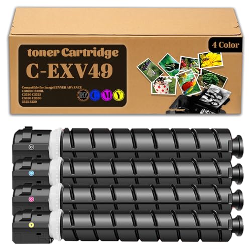 Toner Canon C-EXV49 pack 4 couleurs ImageRUNNER Advance C3020 C3320 C3520 3325