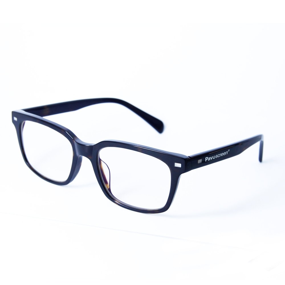 PavoscreenBlue Light Filter [Anti Eye Strain] Computer Glasses, Reading Eyewear for Blocking UV Protection and Anti Glare Fatigue Gaming Eyeglasses for Men and Women (Rectangle Frame)