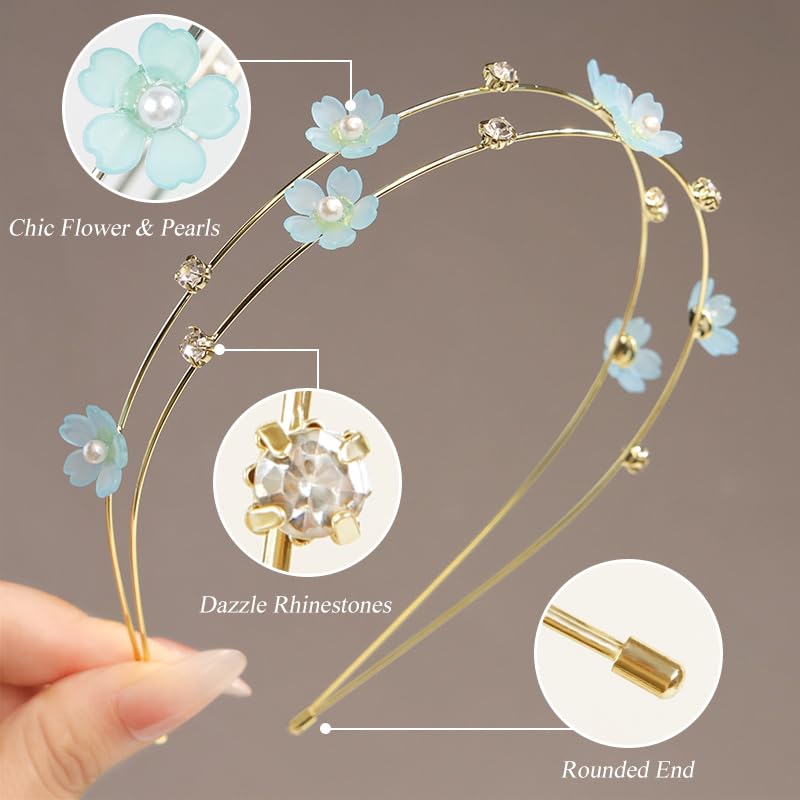 AIBFRID Metal Flower Headbands - Cute Bridal Accessories