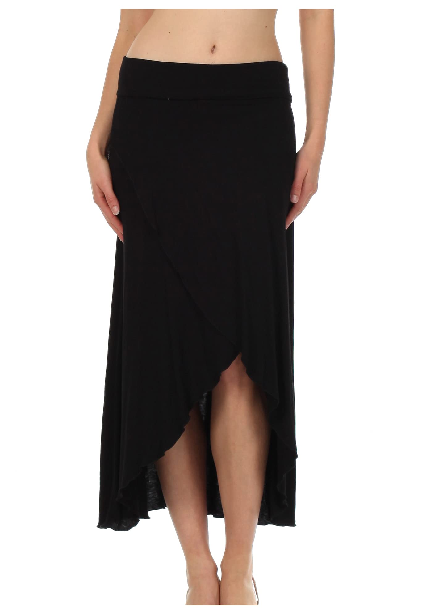 Sakkas Soft Jersey Feel Solid Color Strapless High Low Dress/Skirt