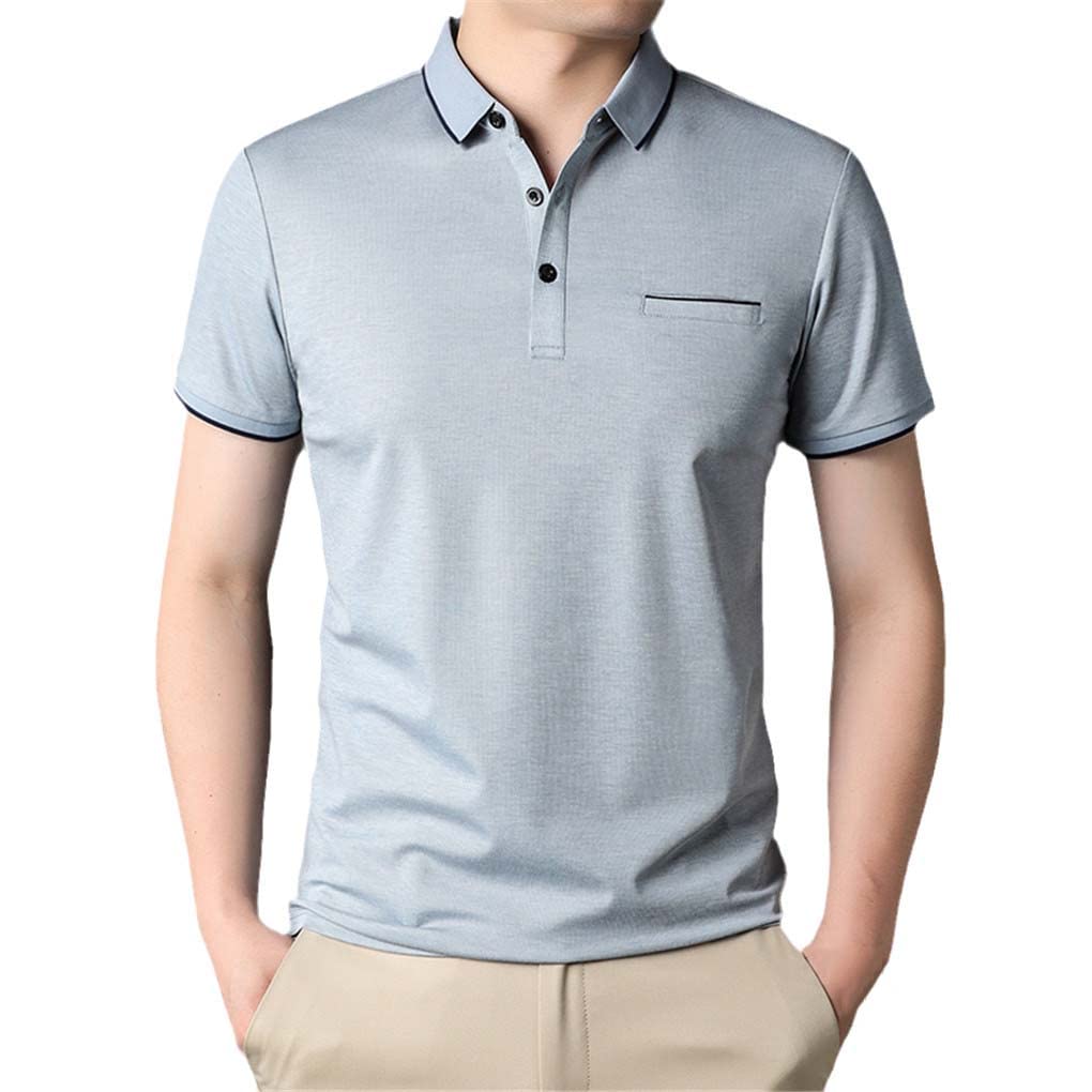 Camiseta de trabajo casual de 3 botones para hombre, manga corta, polo de verano para exteriores, para golf