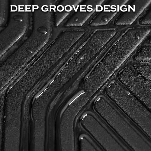 Image of KARPAL Floor Mats for 2015-2021 Ford Transit 150 /250 /350 /350HD w /Carpet Flooring (No Fit Transit Connect), Custom Fit TPE All Weather Ford Transit Accessories Front Floor Liner