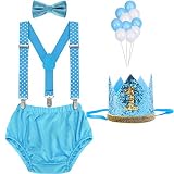 【Tus opciones】: cada uno de mis conjuntos es cuidadosamente seleccionado por mí, también hay colores coincidentes con personajes de dibujos animados. Conjunto de atuendo de cake smash, no solo es un atuendo de cake smash perfecto, sino que también es ideal para sesiones fotográficas destacadas. TEl corbatín también es ideal para una boda, un evento festivo, un feriado o para su mejor domingo.¡Su pequeño hombre o niñas se verán perfectos en este conjunto!