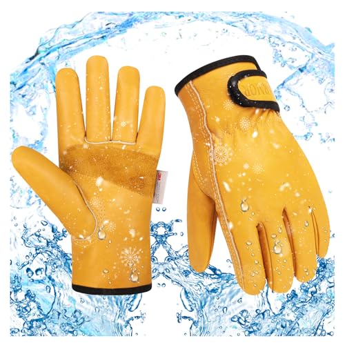 Men's Winter Leather Work Gloves with Thinsulate Lining
