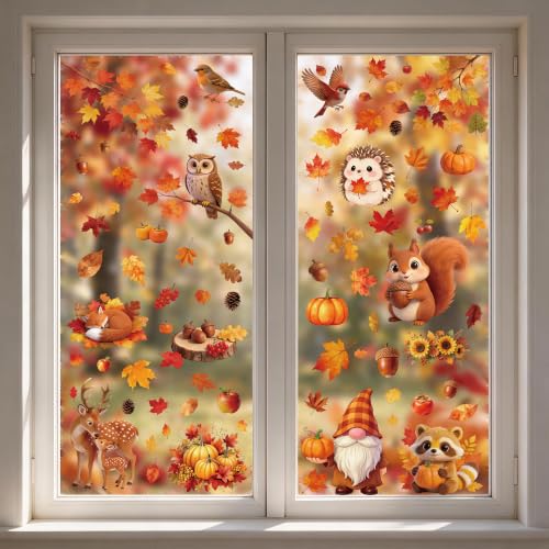 Moxled 10 Blätter Fensterbilder Herbst - 87 Stück Herbstdeko Fensterdeko im Vergleich