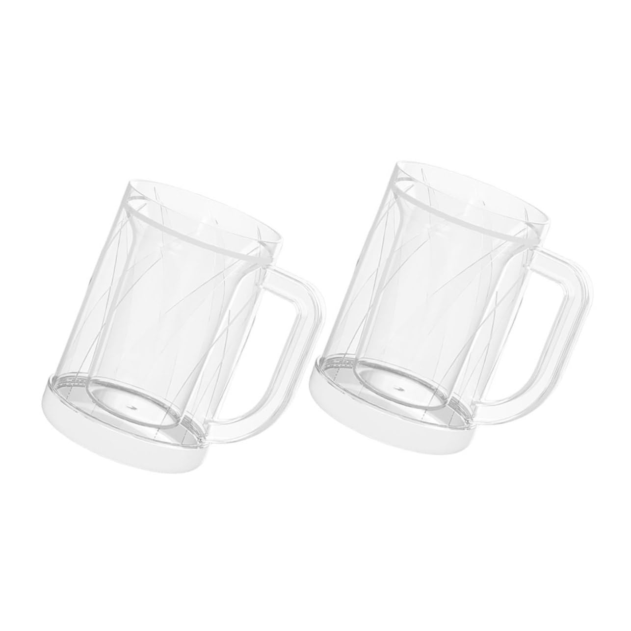 Tazas de Congelación Doble Pared Evitan Bebidas Aguadas Pack de 2 Vasos Transparentes Reutilizables