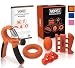 Hand Grip Strengthener Exerciser Kit (5 Pack) - Adjustable Hand Grips, Finger Strengthener, Hand Exerciser grip Ring, Finger Stretcher & Grip Strengthener ball by VOPEX