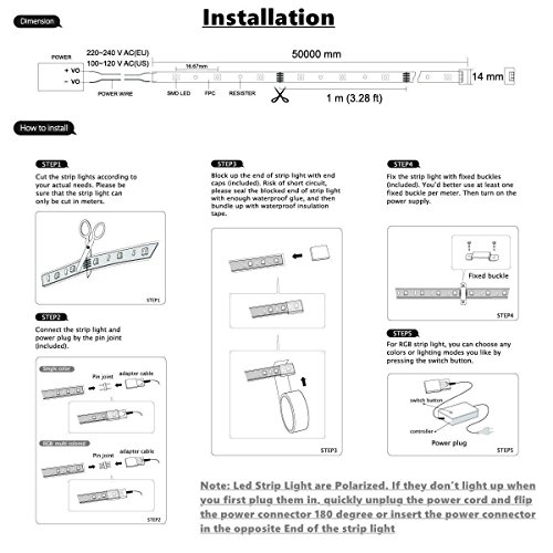 Image of Warm White Color LED Strip Light, AC 110-120V Flexible /Waterproof /Multi-Modes Function /Dimmable SMD5050 LED Rope Light with Remote for Home /Office /Building Decoration (98.4ft /30m)