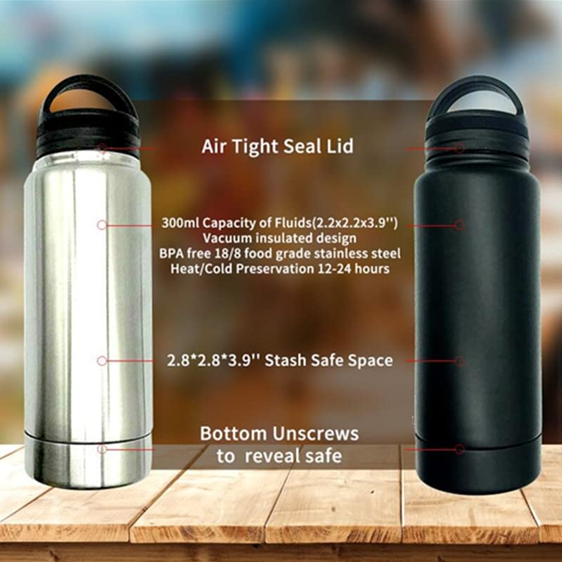 Diversion Bottle Safe Secret Container, Travel Water Bottle Stash Safe Can, Seamless Design Stash Money Bottle For Traveling, Camping, Hiking, And Business Trip