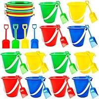 Feradny 40 Pack Beach Bucket and Shovel Set Mini Plastic Buckets Sand Shovel Sand Pail Bulk for Kids Summer Seaside Beach Pool Party