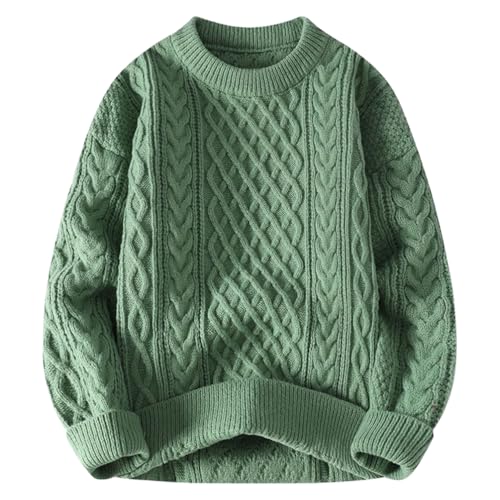Men's Round Neck Loose Knitted Sweaters for Autumn and Winter Long Sleeve Undershirt