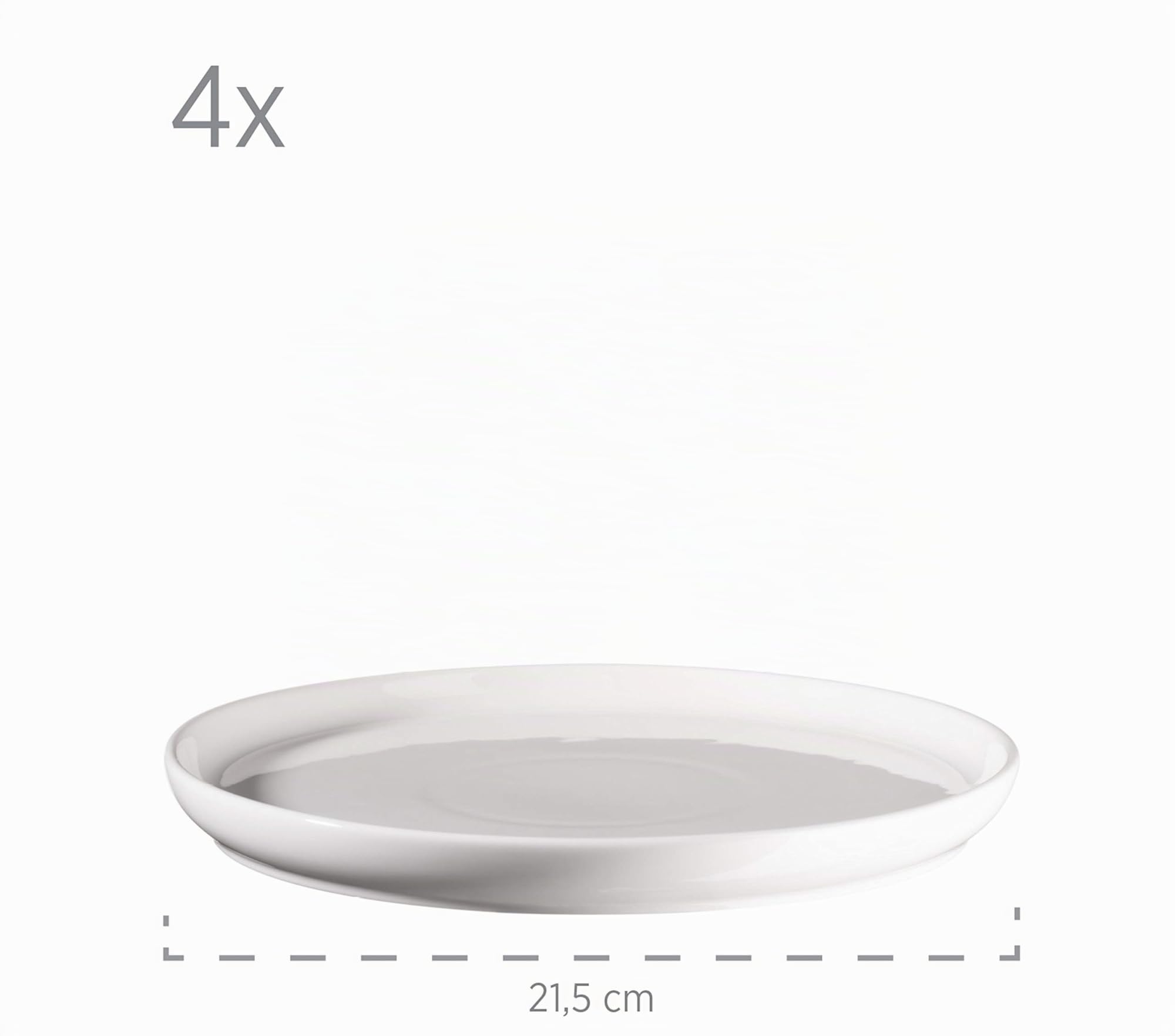 MÄSER 931617 Serie Finaro, Geschirr Set für 4 Personen in Gastronomie-Qualität, skandinavisches Design, 16-teiliges Kombiservice, Weiß, Durable Porzellan