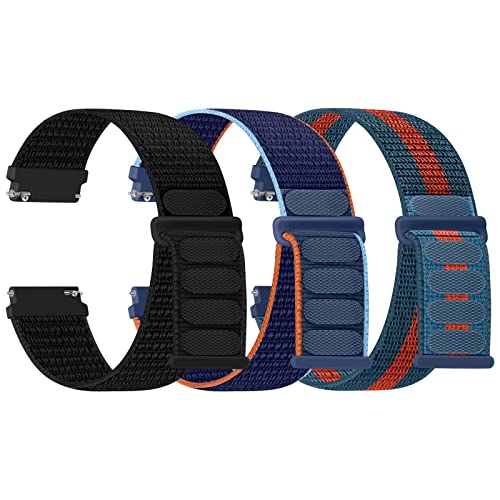 TumpCez Nylon Uhrenarmbänder,16mm 18mm 20mm 22mm Schnellverschluss Armband Fabric Aatmungsaktive Gewebte Verstellbare Ersatzband Sport Ersatzarmband für Herren Damen(3 Stück)