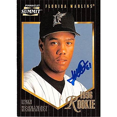 Autograph Warehouse 421340 Livan Hernandez Autographed Baseball Card Florida Marlins FT 1996 Pinnacle Summit No.172
