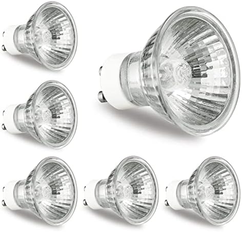 GODONLIF GU10 Bulb 120V 50W Light Bulbs for Candle Warmer Lamp, GU10+C, MR16 with Glass Cover, 2700K Warm White, Dimmable, Pack of 6